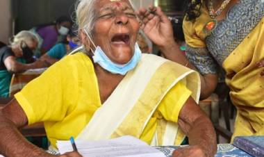 शिक्षणाला वयाची अट नसते; १०४ वर्षीय आजी राज्य सारक्षता परीक्षेत ८९ गुणांनी उत्तीर्ण !