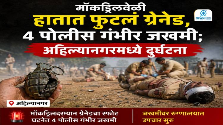 मॉकड्रिलवेळी हातात फुटलं ग्रेनेड, ४ पोलीस गंभीर जखमी; अहिल्यानगरमध्ये दुर्घटना 